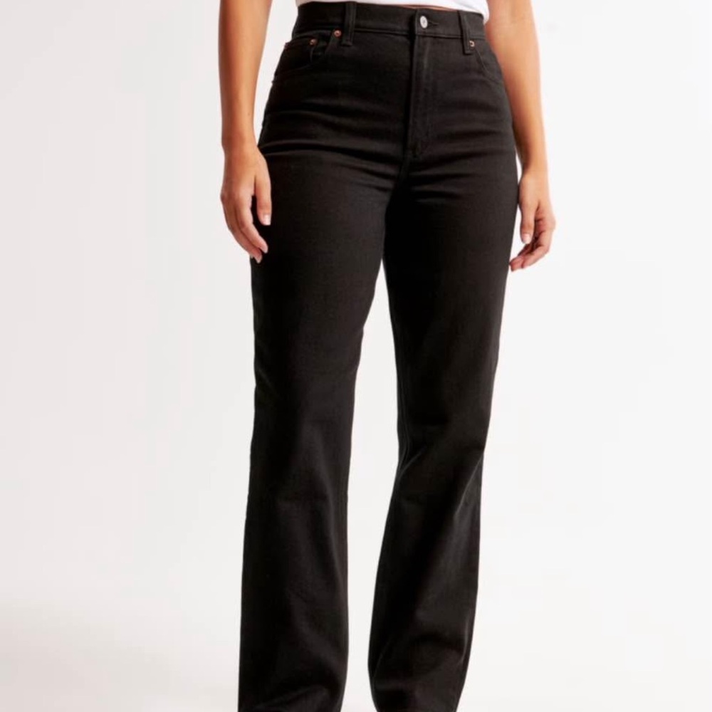 Abercrombie & Fitch Black 90s Straight Jeans curve love
